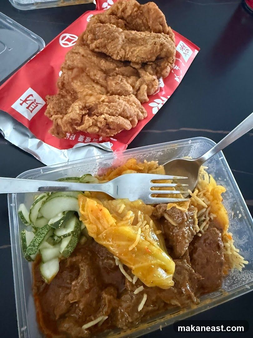 Fried Chicken and Rice Meal