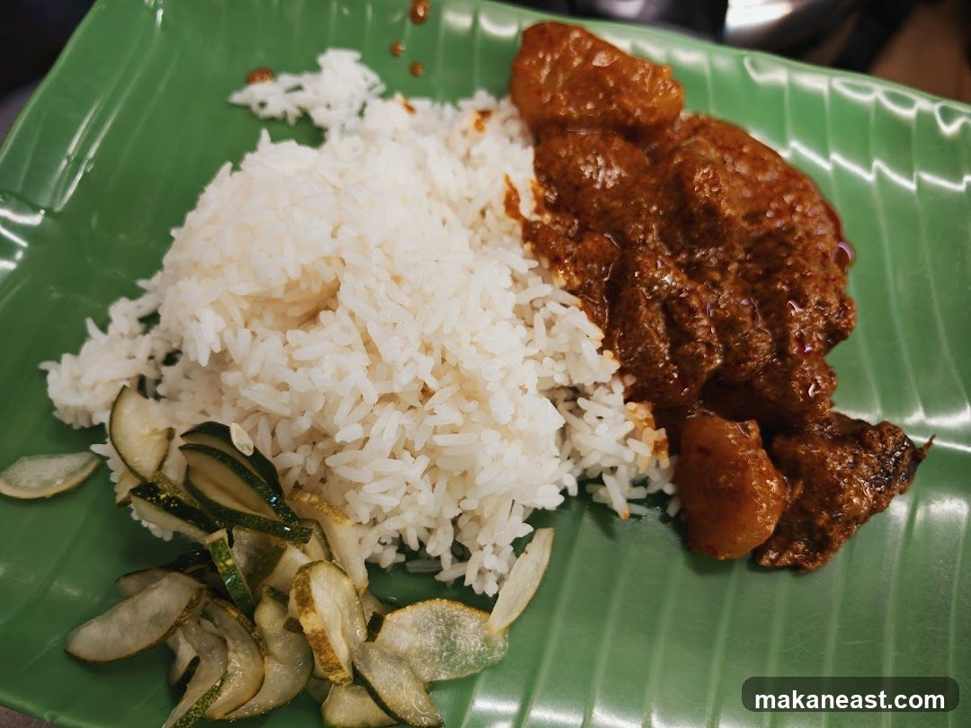 Rice with Curry and Pickles