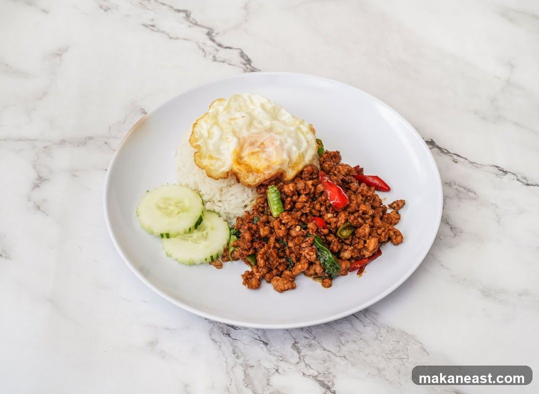 Thai Basil Stir-fry with Rice and Fried Egg
