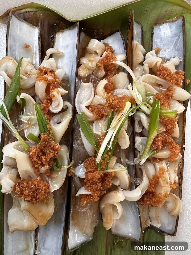 Steamed Razor Clams