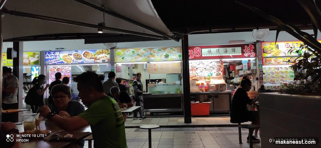 Outdoor Food Stalls at Night
