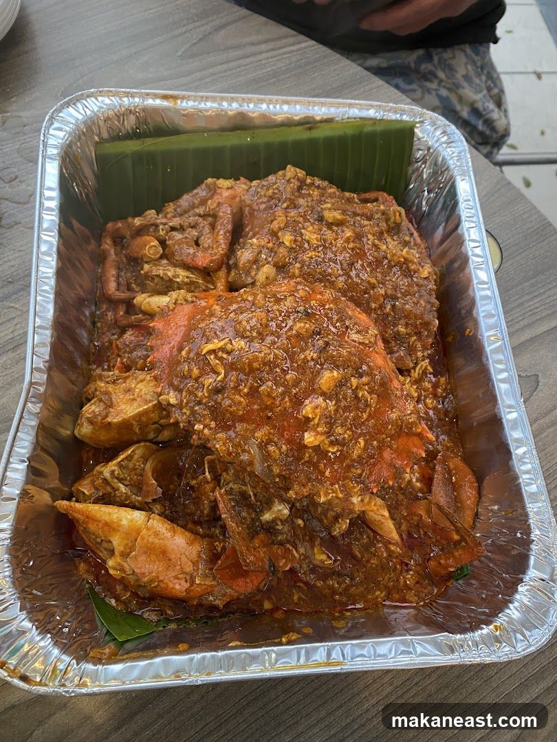 Crab dish in foil container