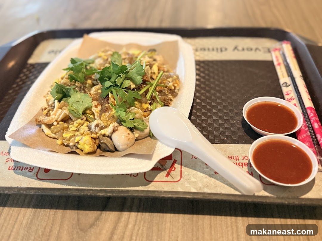 Oyster Omelet with Dipping Sauce