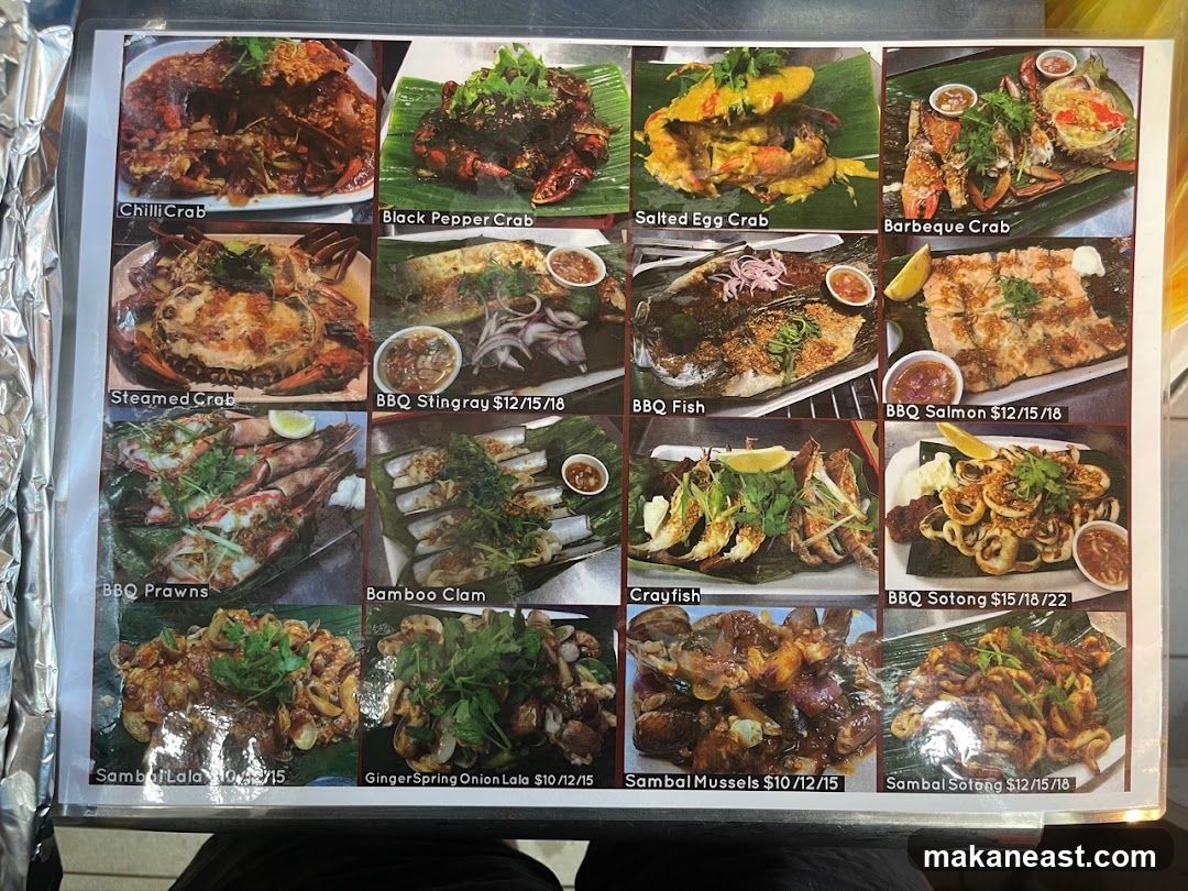 Seafood Menu