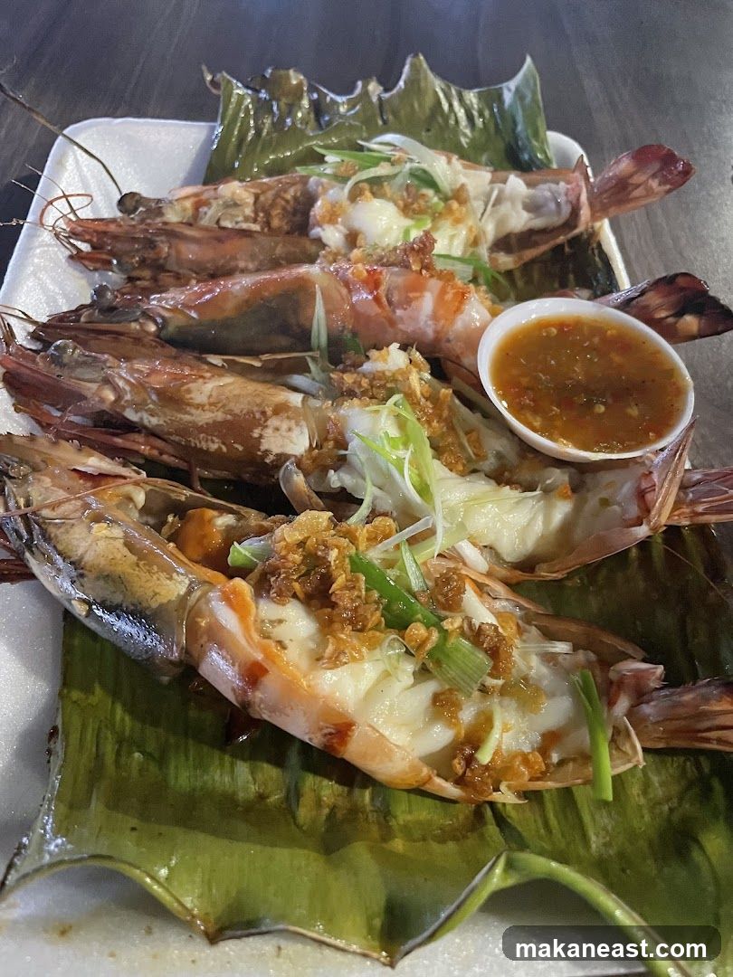 Grilled Prawns with Garlic and Scallions