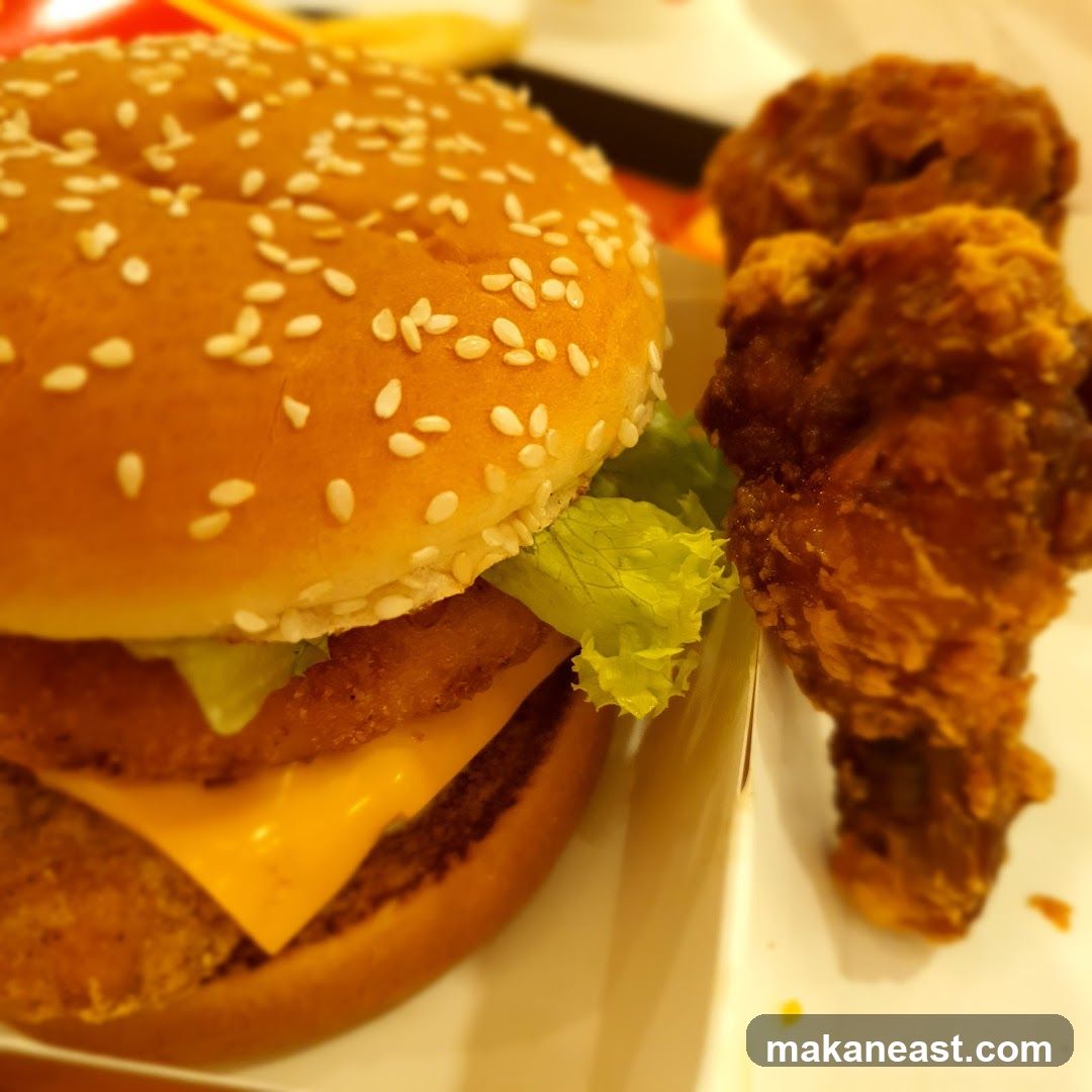 Burger and Fried Chicken