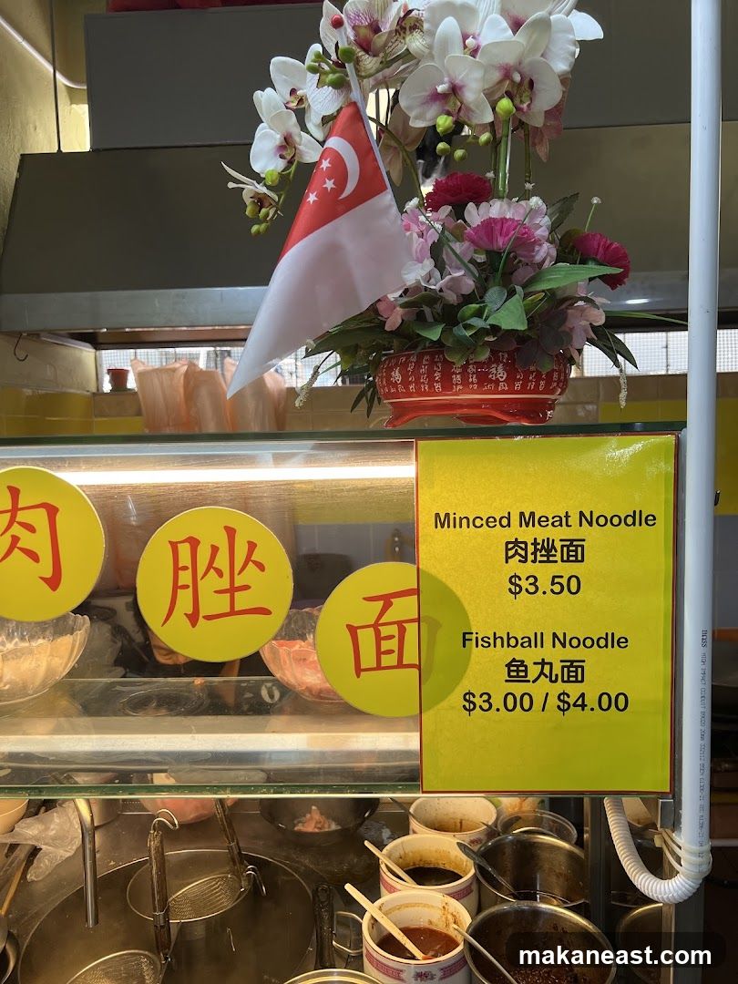 Food stall display with menu
