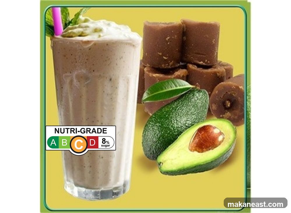 Avocado Smoothie with Sugar Cubes
