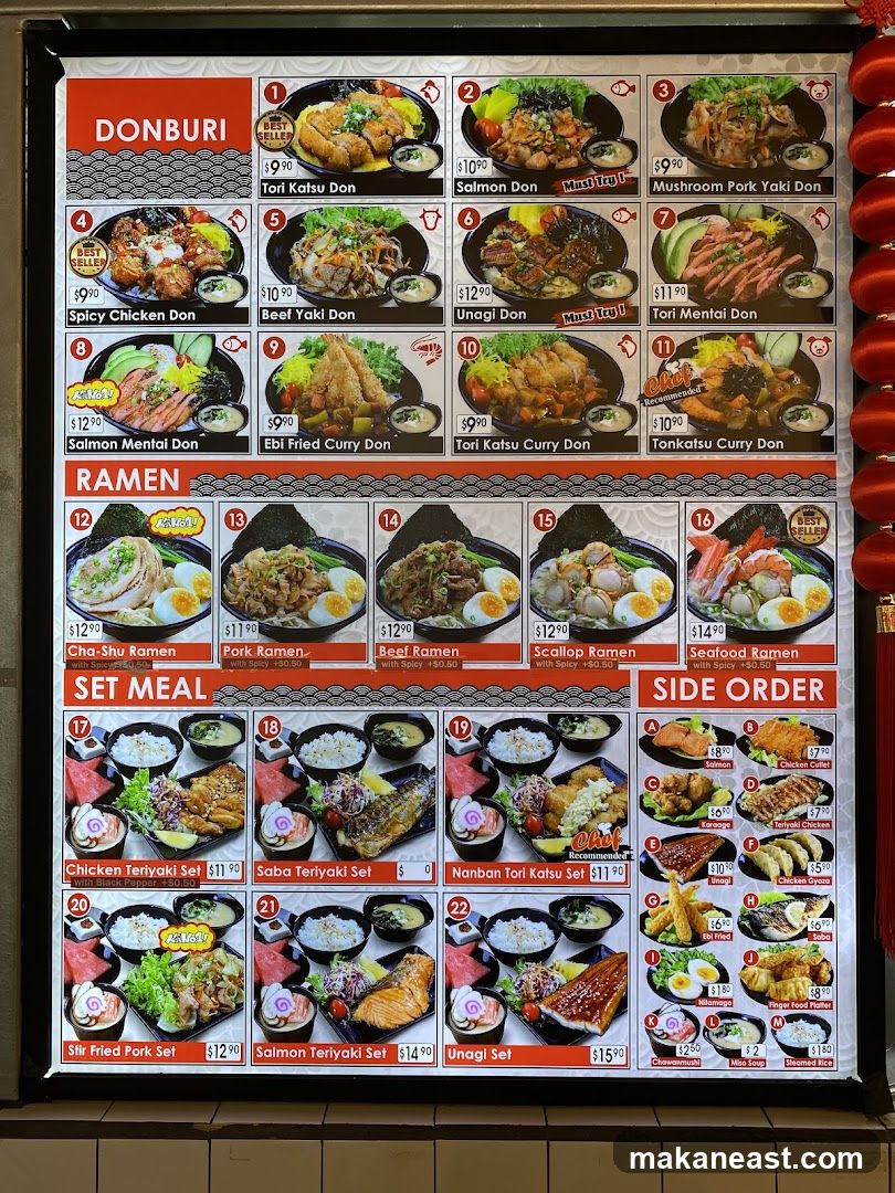 Japanese Food Menu