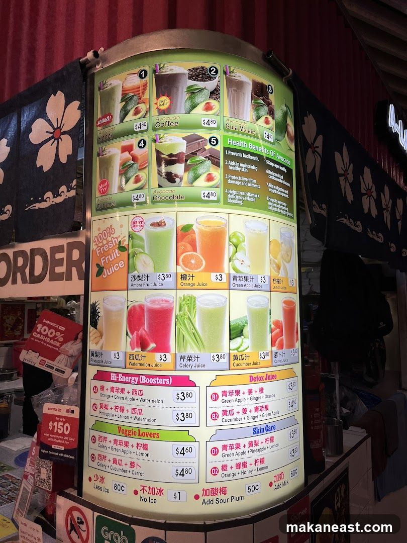Juice Menu