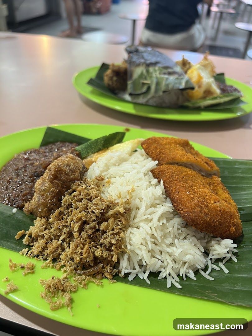 Nasi Lemak with Fried Chicken