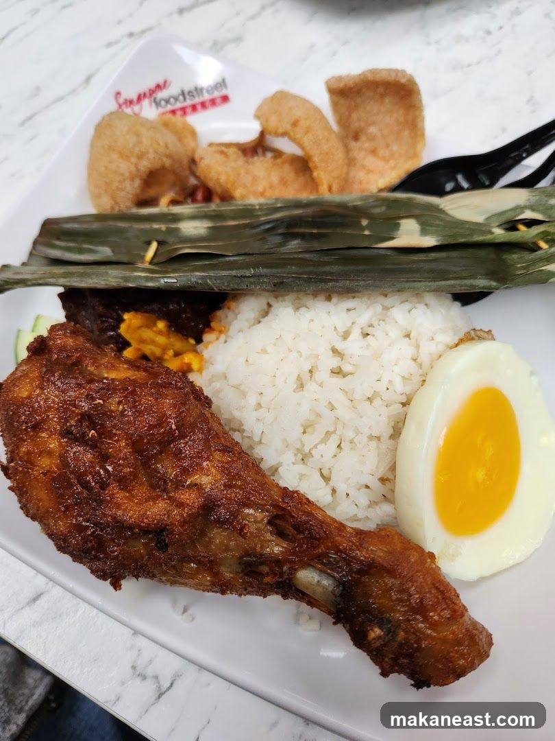 Nasi Lemak with Fried Chicken