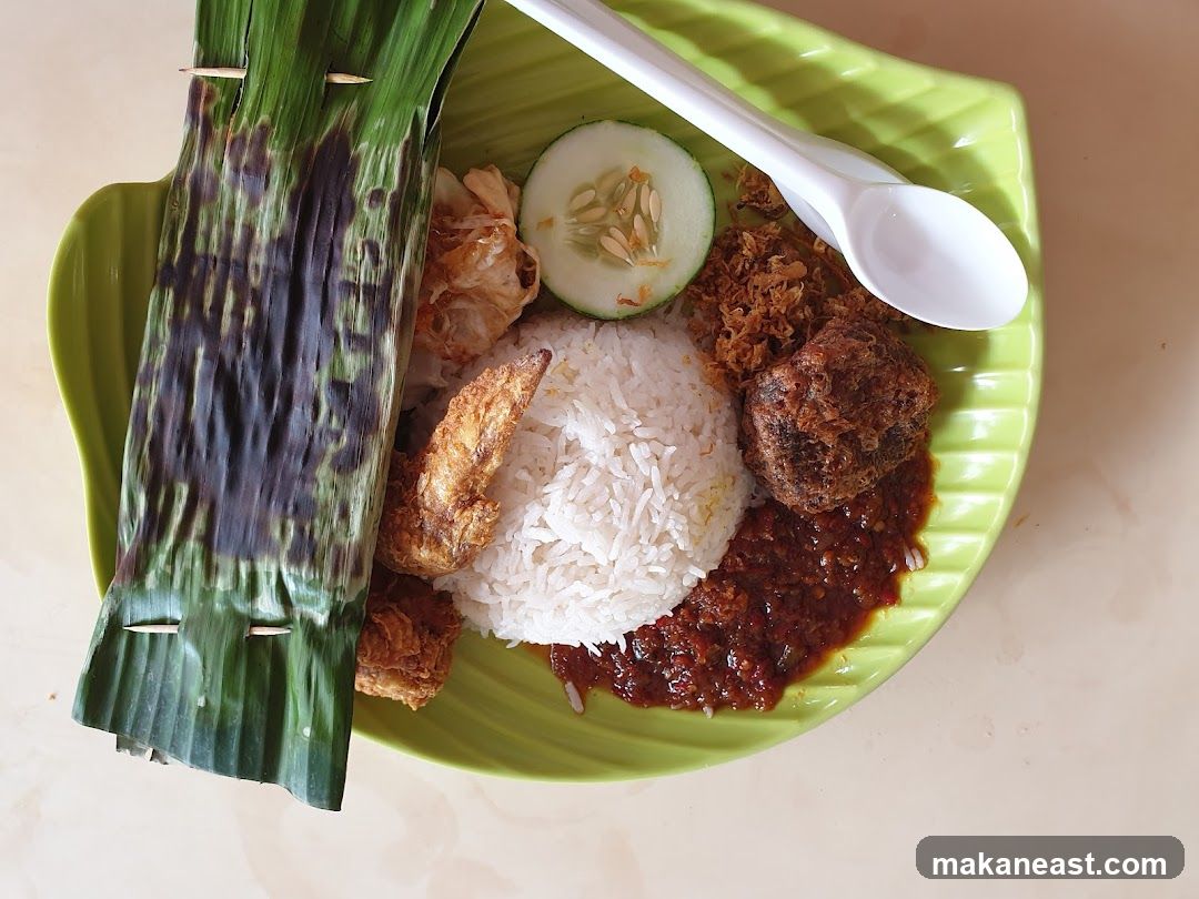 Nasi Lemak with Fried Chicken
