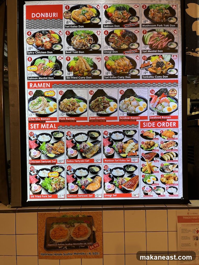 Japanese Food Menu