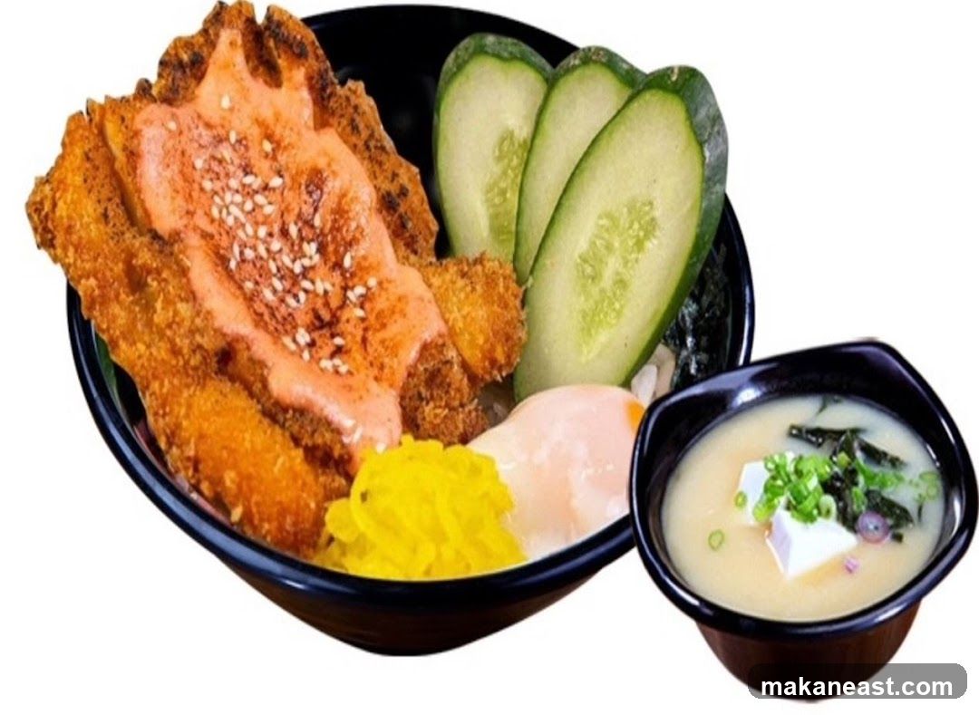 Salmon Donburi with Miso Soup