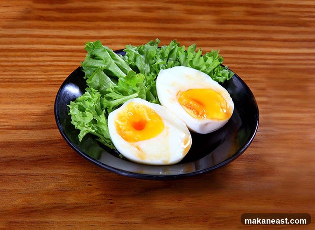 Hard-boiled eggs with lettuce