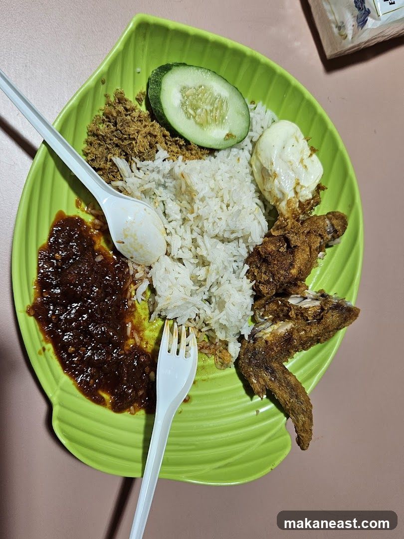 Nasi Lemak with Fried Chicken