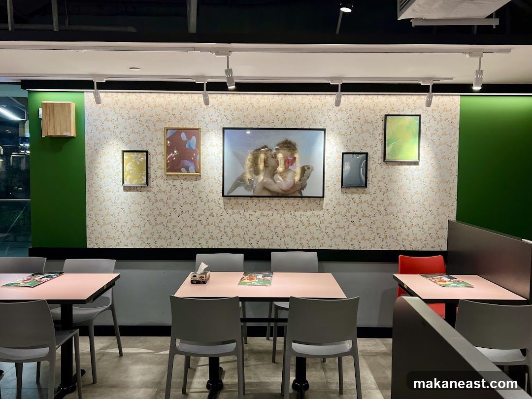 Restaurant Interior with Art and Tables