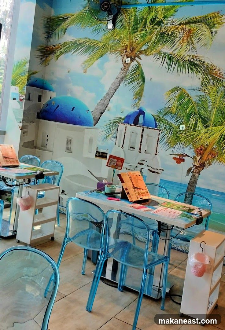 Restaurant Interior with Tropical Mural