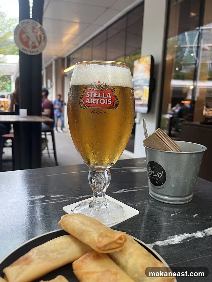 Beer and Spring Rolls