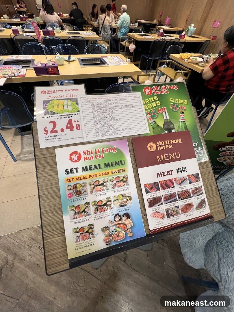 Shi Li Fang Hot Pot Menu