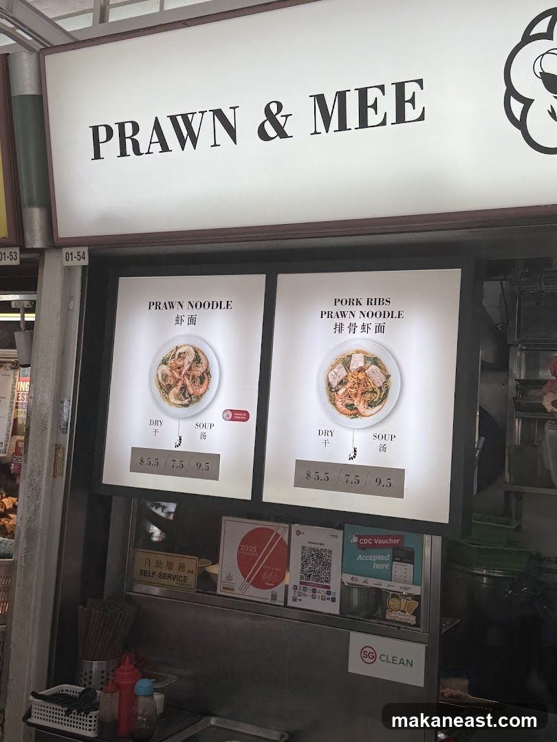 PRAWN & MEE Menu