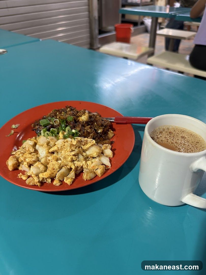 Fried Carrot Cake and Coffee
