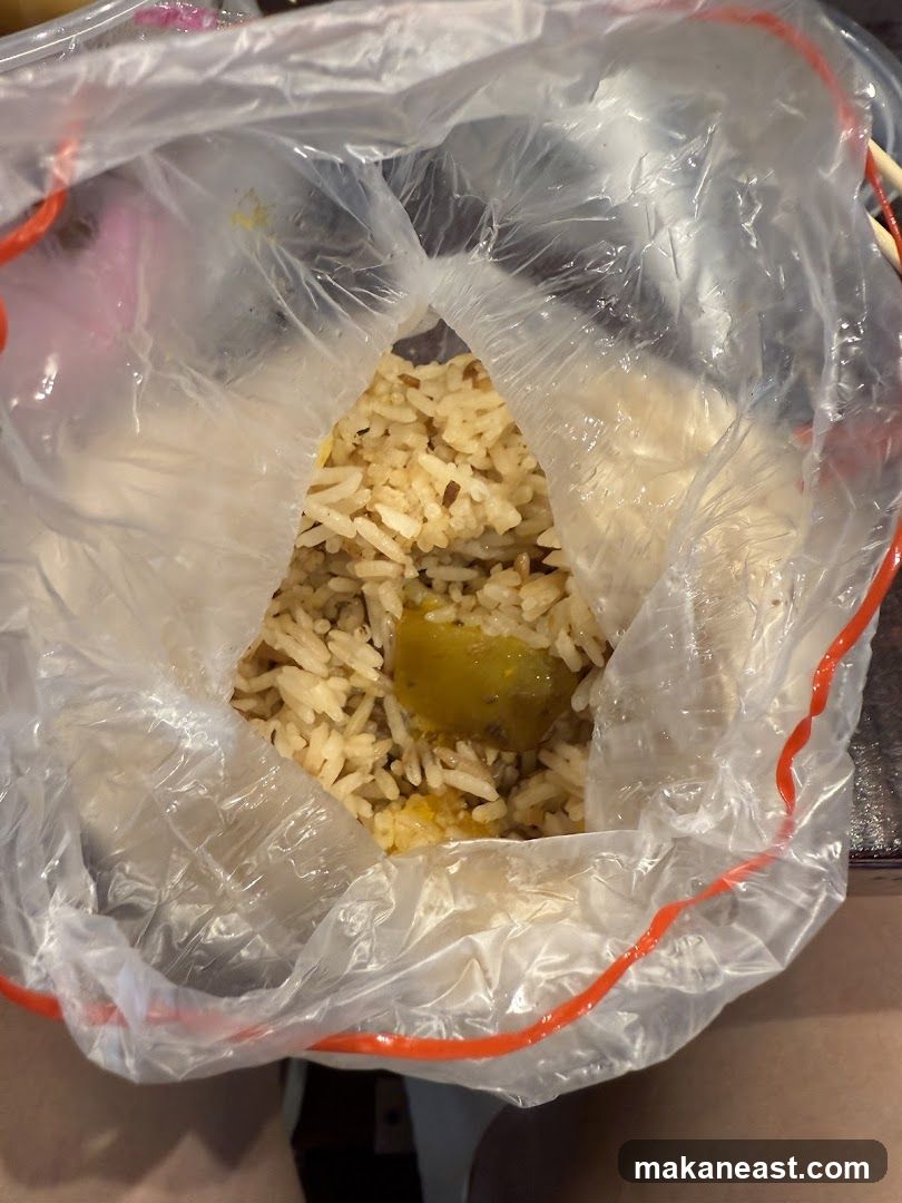 Rice in a plastic bag