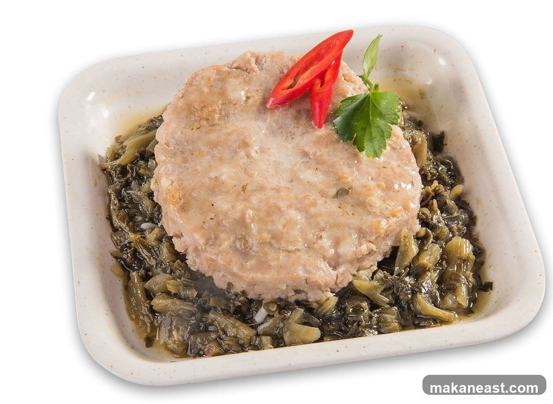 Pork Patty with Pickled Greens