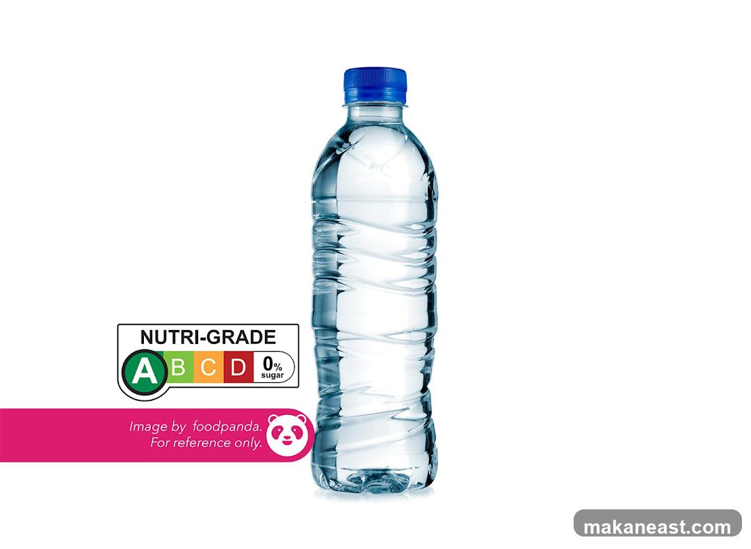 Bottle of Water with Nutri-Grade Label