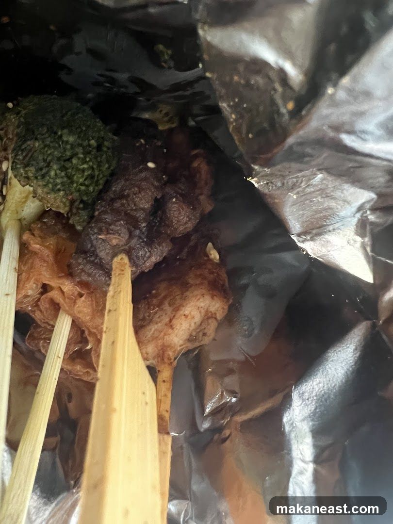 Skewered Food in Foil Bag