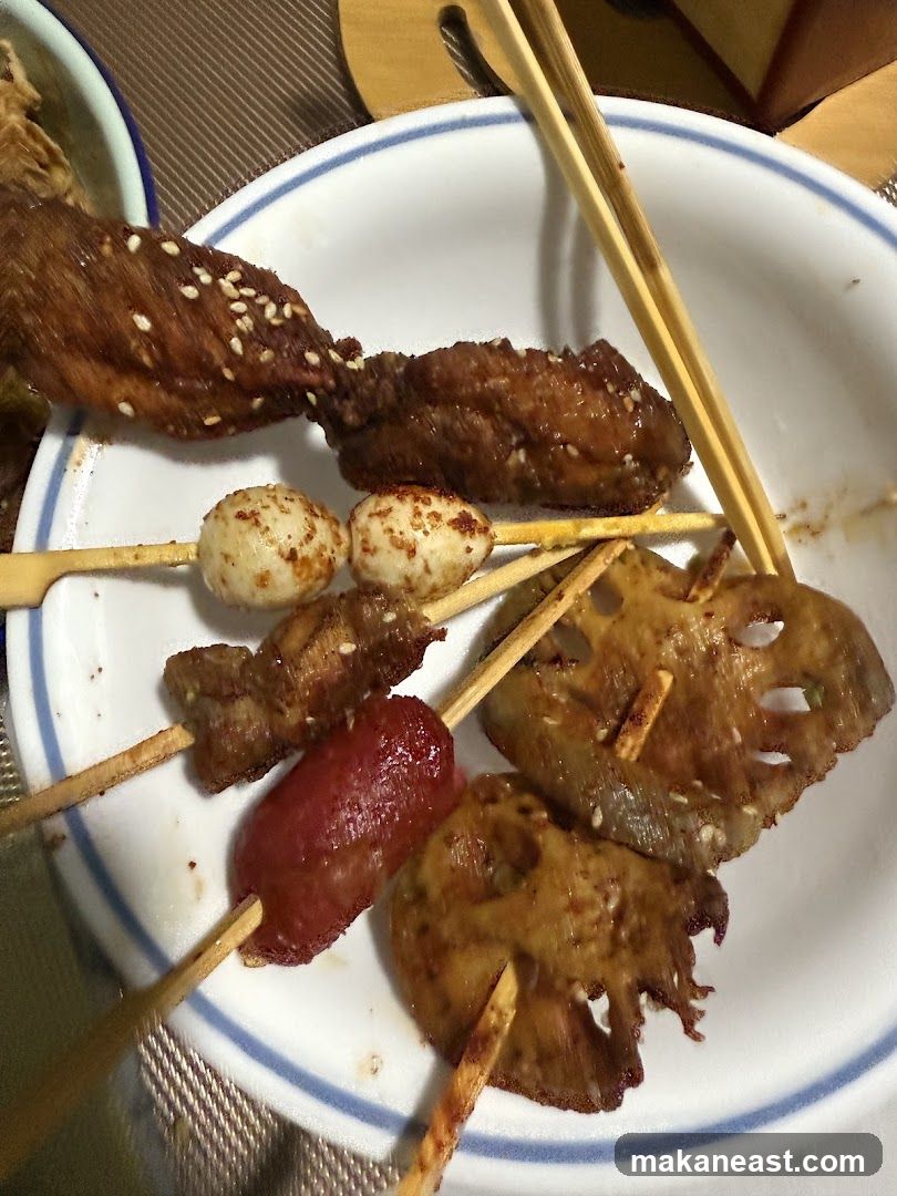Skewers of food