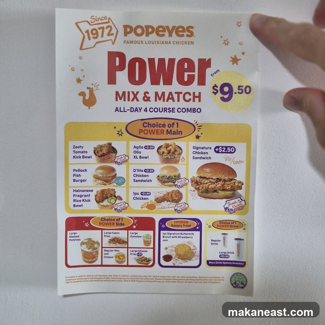 Popeyes Power Mix & Match All-Day 4 Course Combo