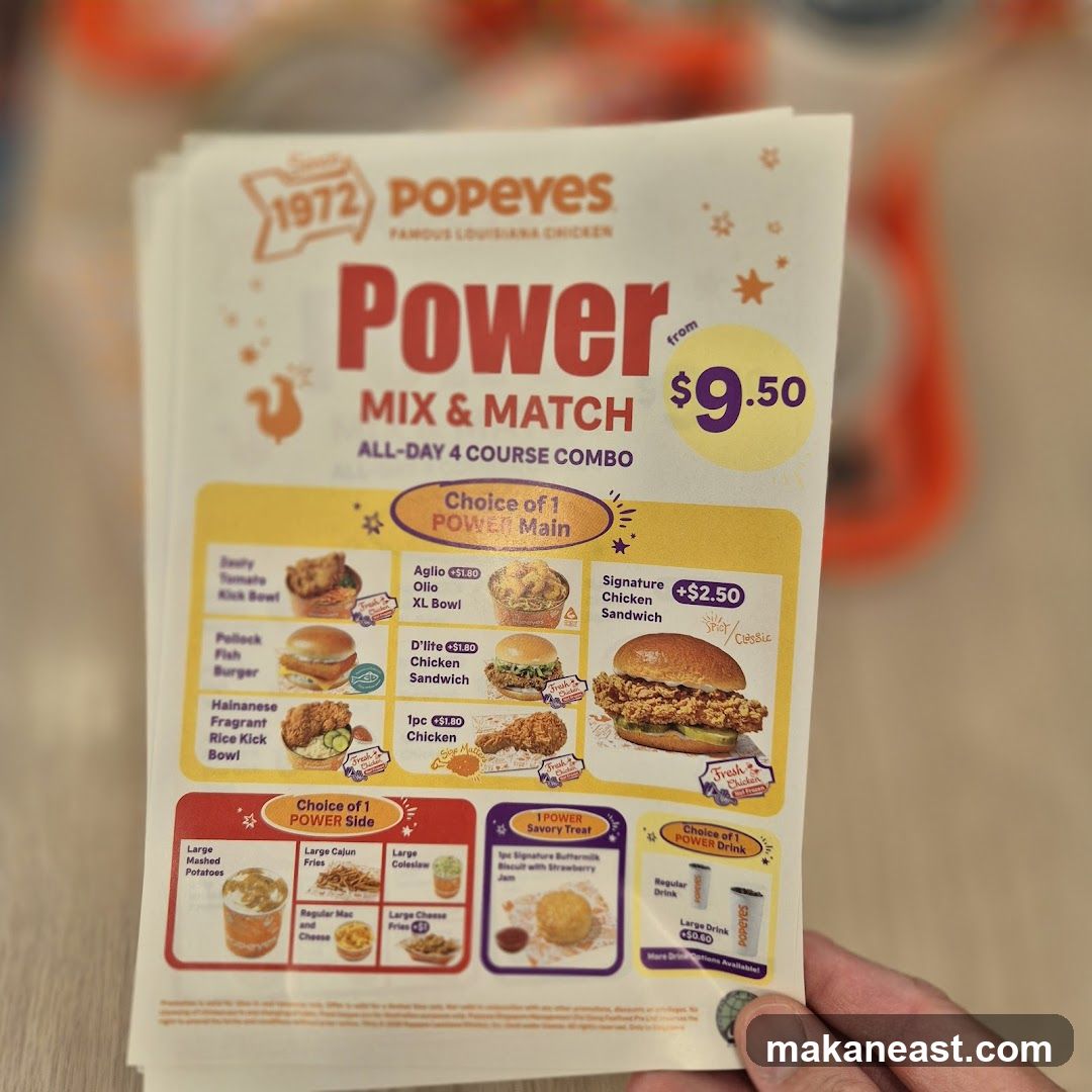 Popeyes Power Mix & Match All-Day 4 Course Combo