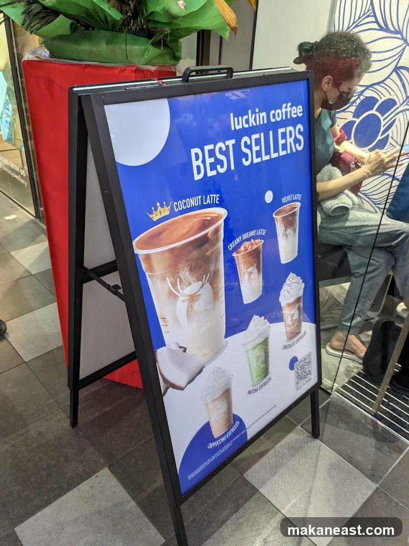 Luckin Coffee Best Sellers Sign