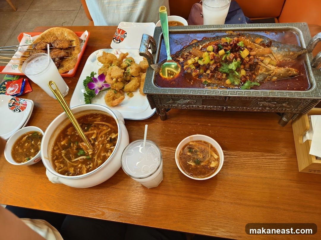 Table with various dishes