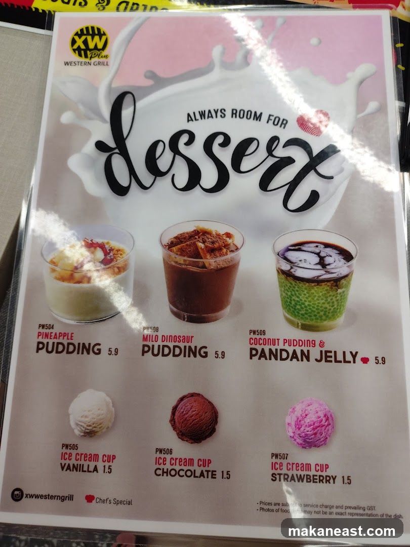 Dessert Menu