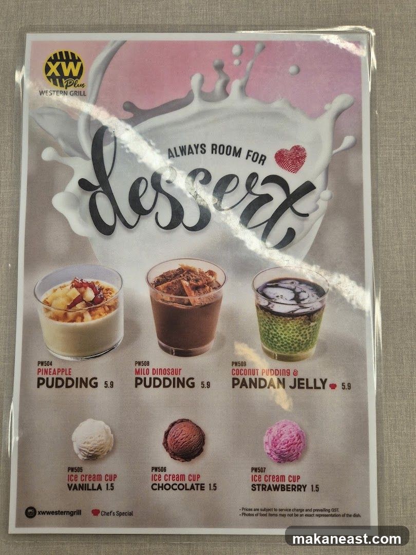 Desserts Menu
