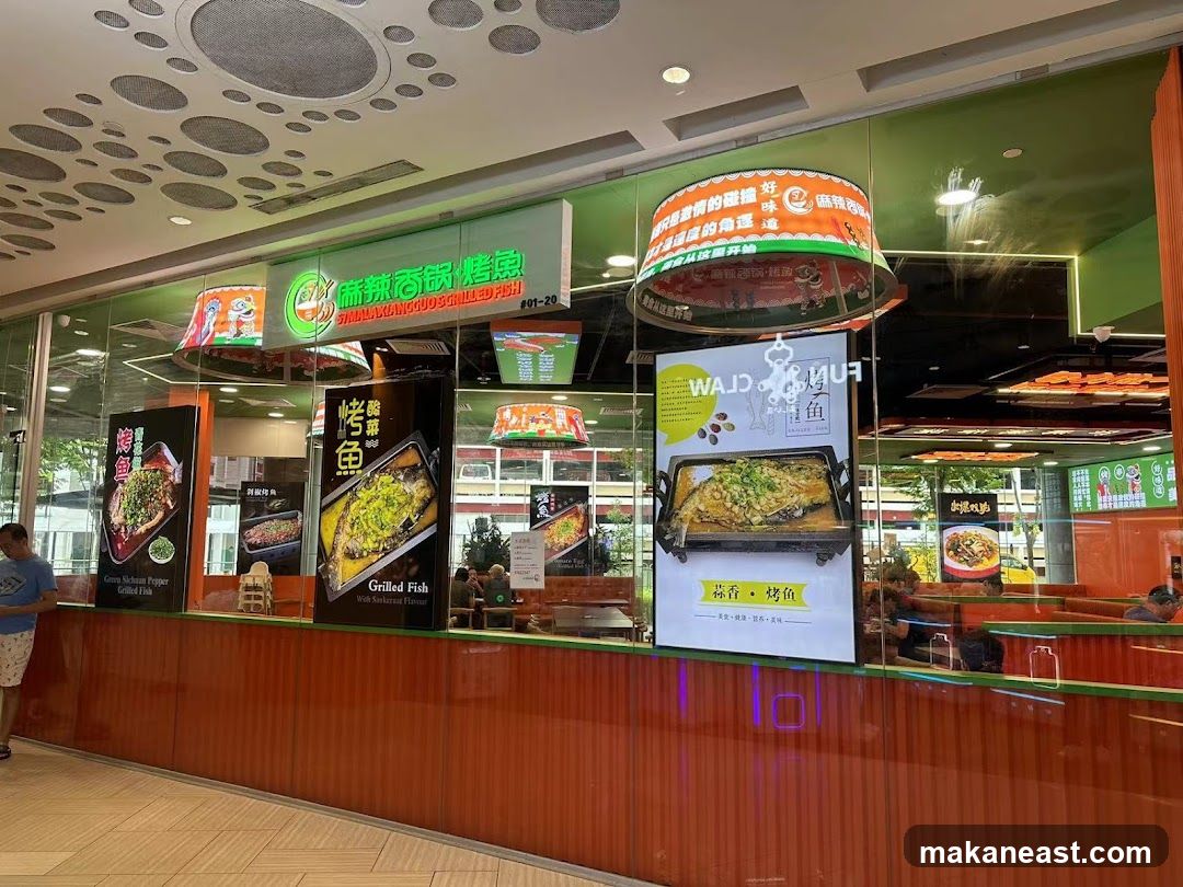 Restaurant Interior with Food Displays