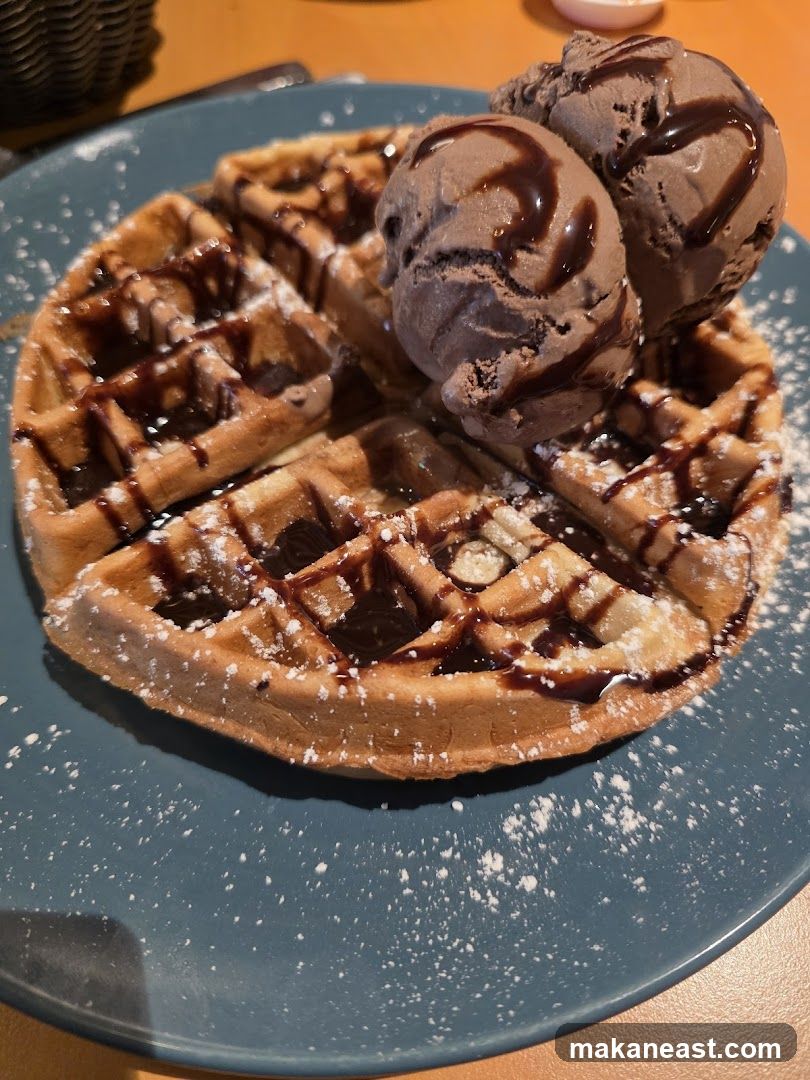 Chocolate Waffle with Ice Cream