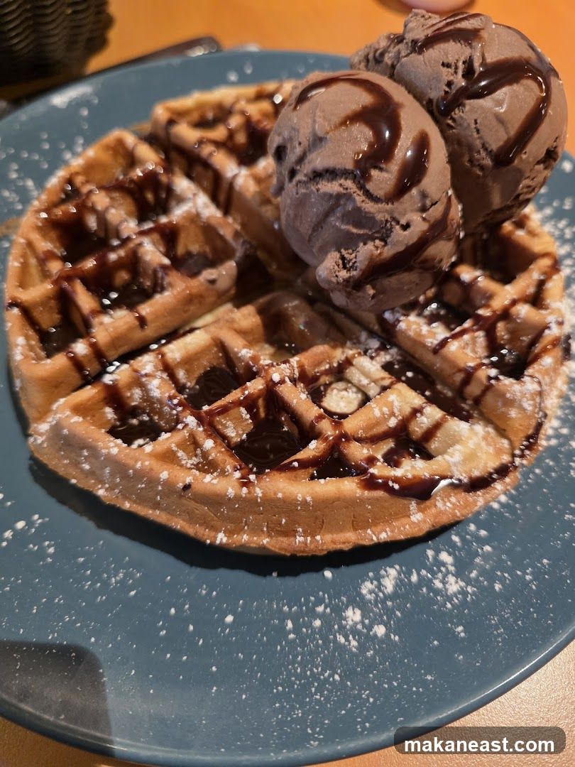 Chocolate Waffle with Ice Cream