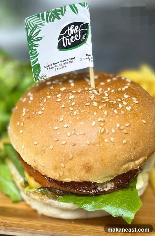 Burger with a flag