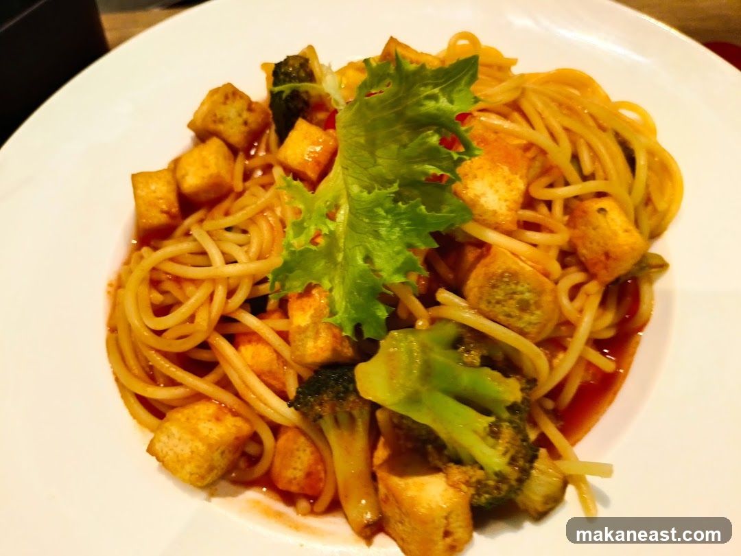 Spaghetti with Tofu and Broccoli