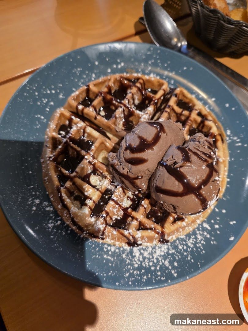 Chocolate Waffle with Ice Cream