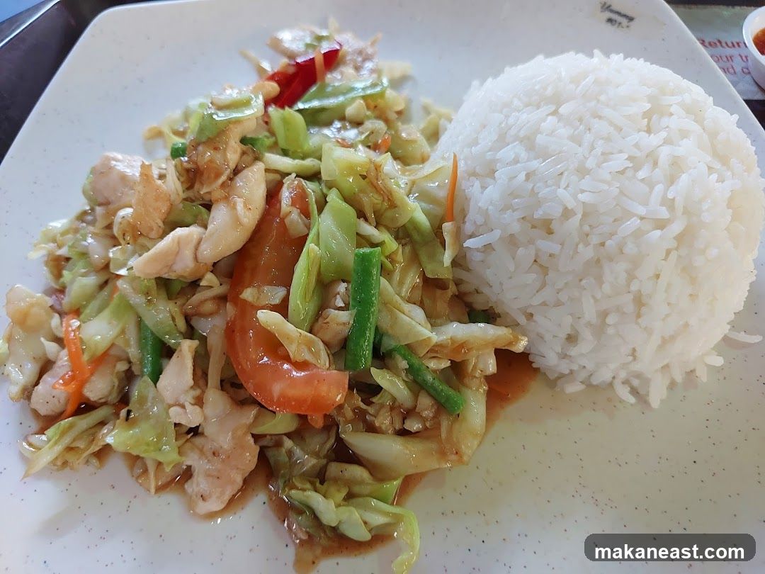 Chicken and Cabbage Stir-fry with Rice