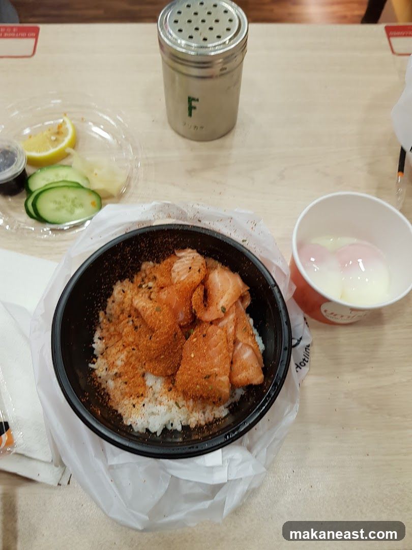 Salmon Donburi with Side Dishes