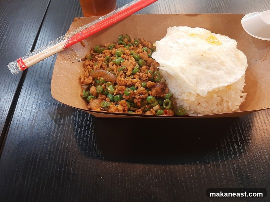 Thai Basil Stir-fry with Rice and Fried Egg