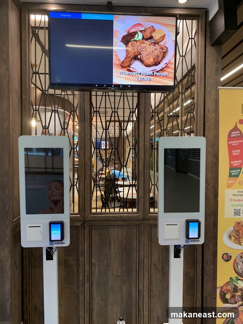 Self-service kiosks and menu display