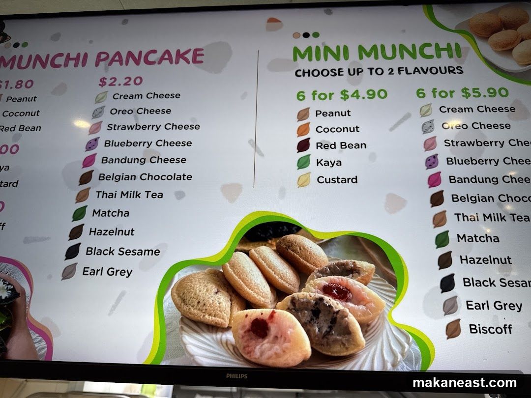 Munchi Pancake and Mini Munchi Menu