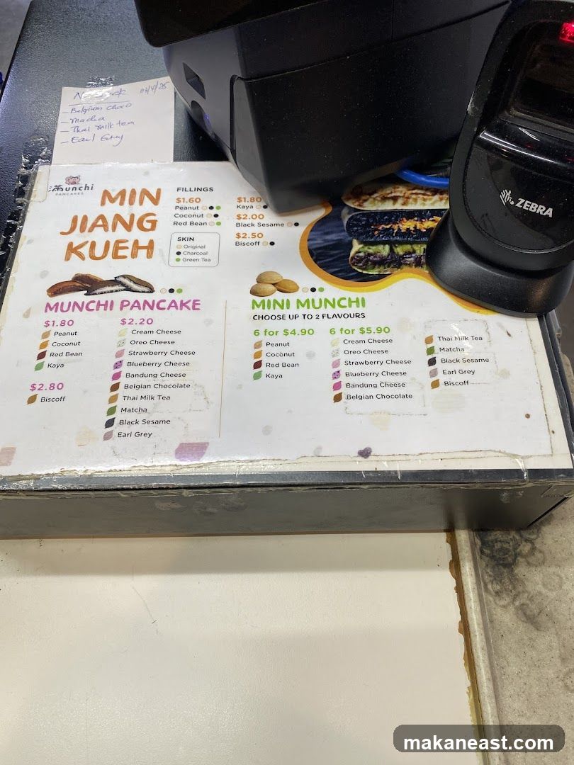 Munchi Pancake Menu